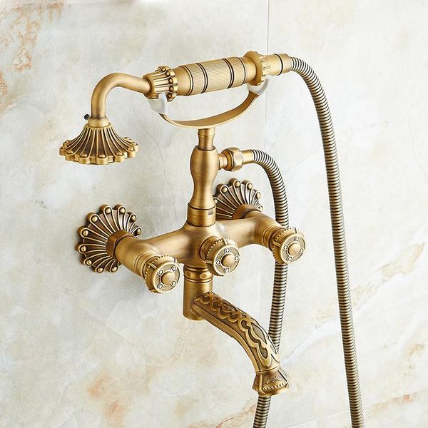 bathroom shower sets vidric euro carved antique brass faucets wall mount 3 handles mixer tap dual holes bathtub faucet
bathroom shower sets vidric euro carved antique brass faucets wall mount 3 handles mixer tap dual holes bathtub faucet