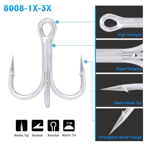 10 pcs/lot fishing hooks saltwater treble hook with barb lure fish hooks sea fishing tackle high hardness abrasion resistance
10 pcs/lot fishing hooks saltwater treble hook with barb lure fish hooks sea fishing tackle high hardness abrasion resistance