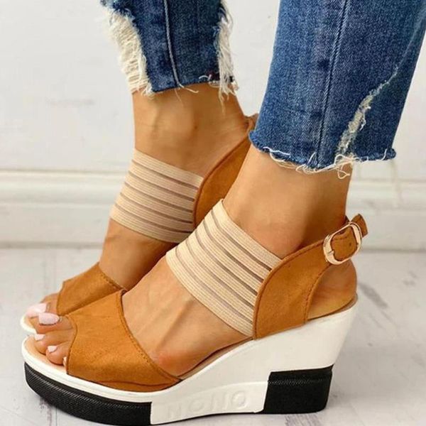 ribetrini ins female solid buckle high wedges open toe shoes women sandals casual concise comfy sandals, Black
ribetrini ins female solid buckle high wedges open toe shoes women sandals casual concise comfy sandals, Black