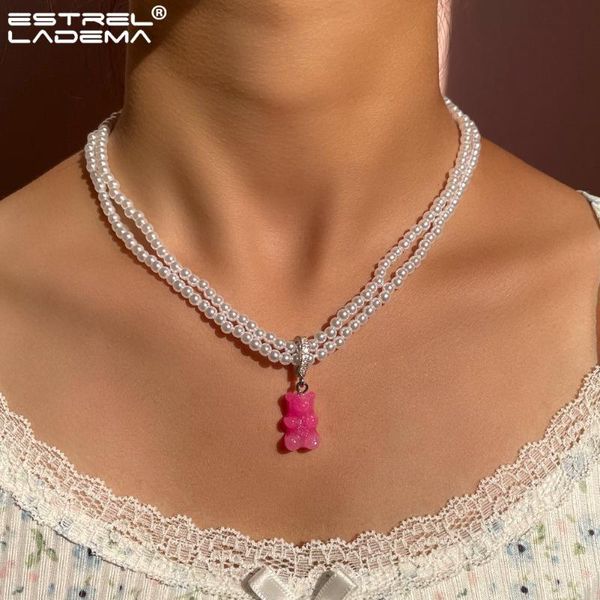 chains y2k candy color gummy bear double layer pearl beads necklace for women cartoon zircon animal pendant necklaces jewelry gift, Silver
chains y2k candy color gummy bear double layer pearl beads necklace for women cartoon zircon animal pendant necklaces jewelry gift, Silver