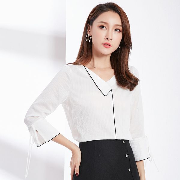 2021 new primavera manga trs-quartos fold v-neck chiffon camisa feminina vero camisas brancas da menina moda casual shirt senhora chemise ie, White
2021 new primavera manga trs-quartos fold v-neck chiffon camisa feminina vero camisas brancas da menina moda casual shirt senhora chemise ie, White