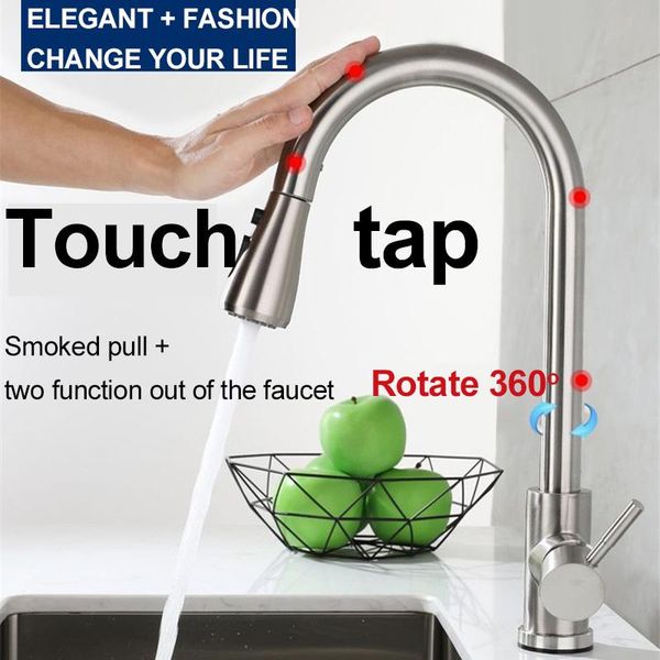 bathroom sink faucets kitchen faucet 5 color stainless stee touch sensor and cold mixer tap pull-out rotary household hardware accessories
bathroom sink faucets kitchen faucet 5 color stainless stee touch sensor and cold mixer tap pull-out rotary household hardware accessories