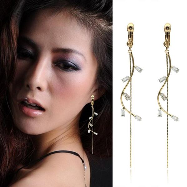 clip-on & screw back clip on earrings without pierceds women fashion style super fairy crystal long tassel temperament, Silver
clip-on & screw back clip on earrings without pierceds women fashion style super fairy crystal long tassel temperament, Silver