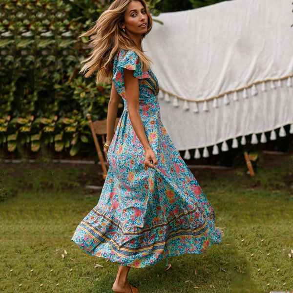 2021 new green floral print wrap short butterfly sleeves boho summer dresses v-neck women maxi casual beach dress wzfe, Black;gray
2021 new green floral print wrap short butterfly sleeves boho summer dresses v-neck women maxi casual beach dress wzfe, Black;gray