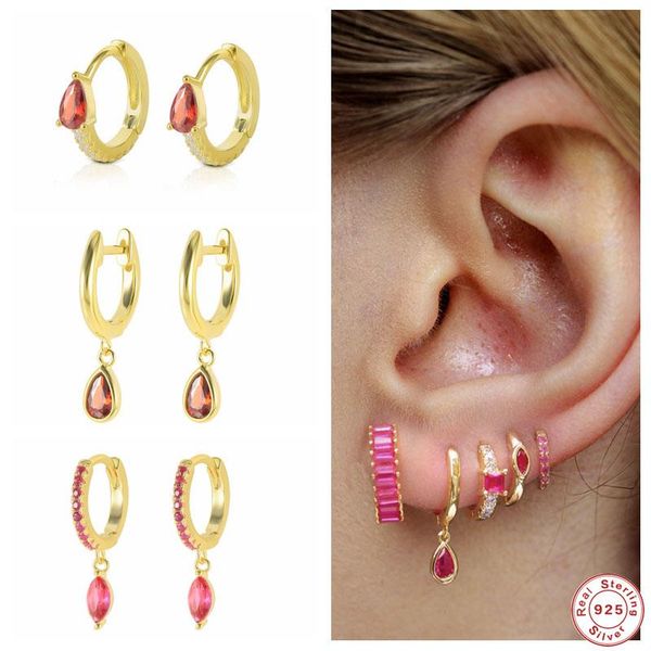 hoop & huggie gs 925 sterling silver ovals water drop zircon pendants earrings colored crystal cz circle round loops piercing ohrringe, Golden;silver
hoop & huggie gs 925 sterling silver ovals water drop zircon pendants earrings colored crystal cz circle round loops piercing ohrringe, Golden;silver