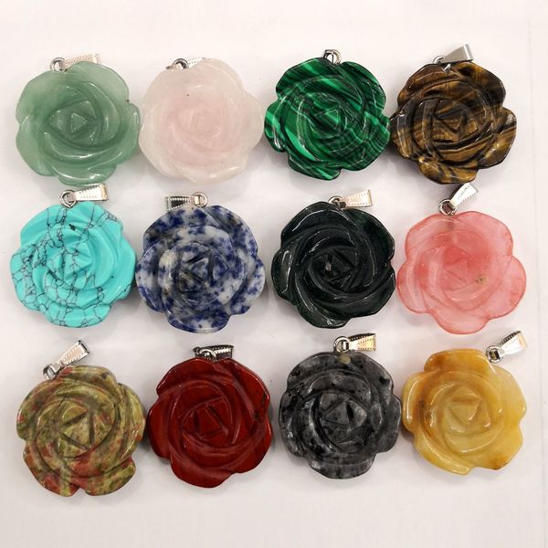 fashion mixed big rose natural stone pendants & necklaces for jewelry making charm popular accessories 10pcs/lot, Bronze;silver
fashion mixed big rose natural stone pendants & necklaces for jewelry making charm popular accessories 10pcs/lot, Bronze;silver