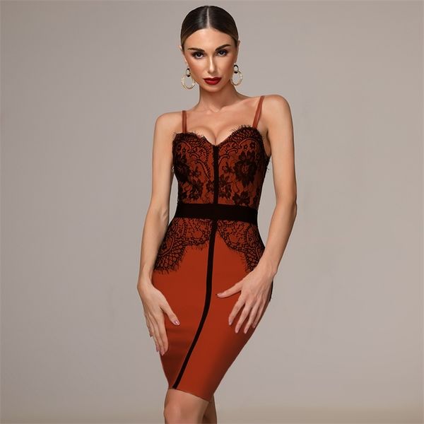 new women's autumn pink tight dress lace stitching spaghetti v-neck ladies knee-length bandage christmas dress 210309, Black;gray
new women's autumn pink tight dress lace stitching spaghetti v-neck ladies knee-length bandage christmas dress 210309, Black;gray