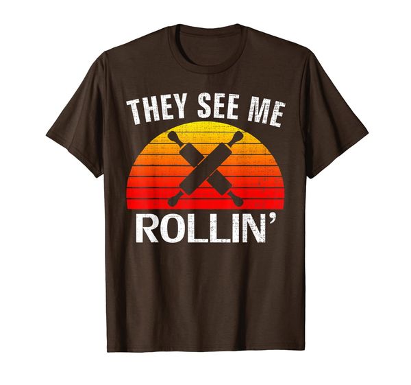Retro They See Me Rollin Funny Rolling Pin Baking Chef Gift T-Shirt, Mainly pictures
Retro They See Me Rollin Funny Rolling Pin Baking Chef Gift T-Shirt, Mainly pictures