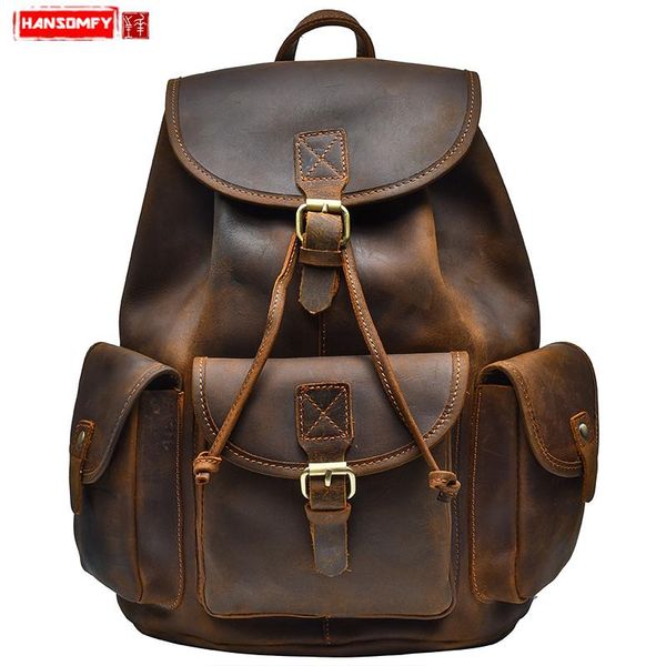 backpack genuine leather men backpacks shoulder bags female large capacity travel vintage classic crazy horse male
backpack genuine leather men backpacks shoulder bags female large capacity travel vintage classic crazy horse male