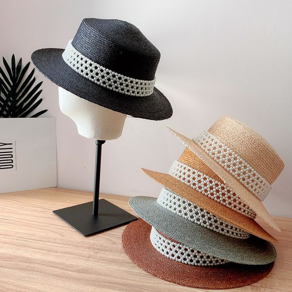 2021 new fashion womens summer hats elegant pearls band ladies boater sun fine quality raffia straw fedora derby hat 6 color hkm0, Blue;gray
2021 new fashion womens summer hats elegant pearls band ladies boater sun fine quality raffia straw fedora derby hat 6 color hkm0, Blue;gray