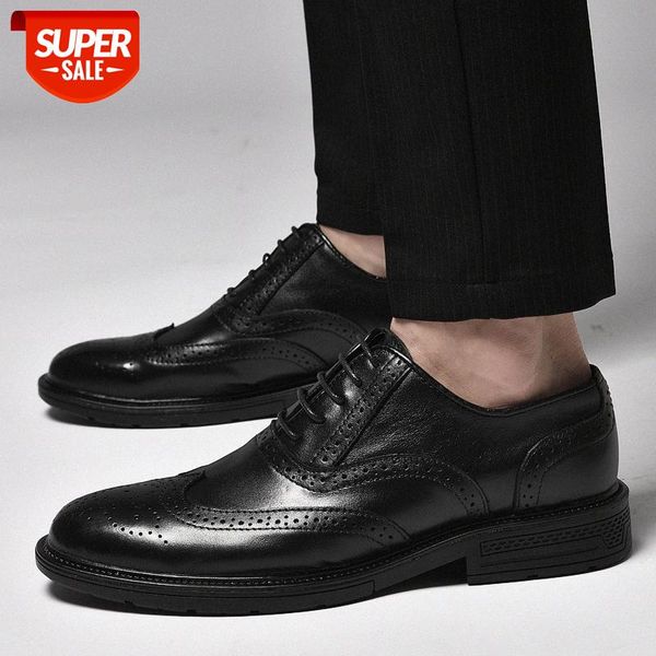 british style brock carved leather shoes fashion all-match men's business casual black increased breathable #6i9b
british style brock carved leather shoes fashion all-match men's business casual black increased breathable #6i9b
