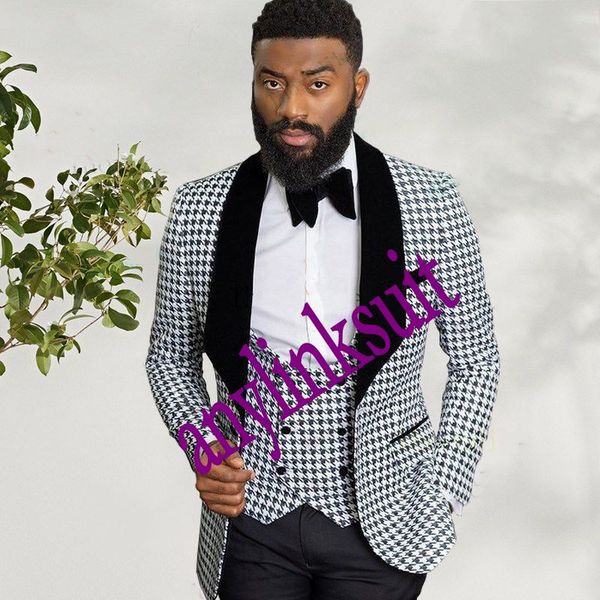 fashion one button houndstooth groom tuxedos shawl lapel wedding/prom/dinner groomsmen men suits blazer (jacket+pants+vest+tie) w1429, Black;gray
fashion one button houndstooth groom tuxedos shawl lapel wedding/prom/dinner groomsmen men suits blazer (jacket+pants+vest+tie) w1429, Black;gray
