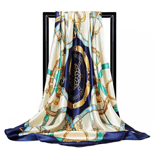 scarves retro ladies silk scarf bandana fashion women printed hijab leopard chain pattern large square wrap, Blue;gray
scarves retro ladies silk scarf bandana fashion women printed hijab leopard chain pattern large square wrap, Blue;gray