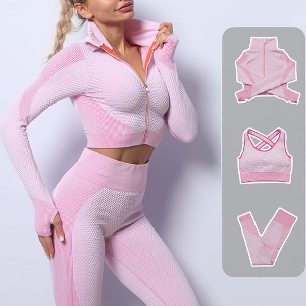 summer new women's seamless sportswear sports bra long-sleeved zipper t-shirt vest fashion tight running yoga pants set, White;red
summer new women's seamless sportswear sports bra long-sleeved zipper t-shirt vest fashion tight running yoga pants set, White;red