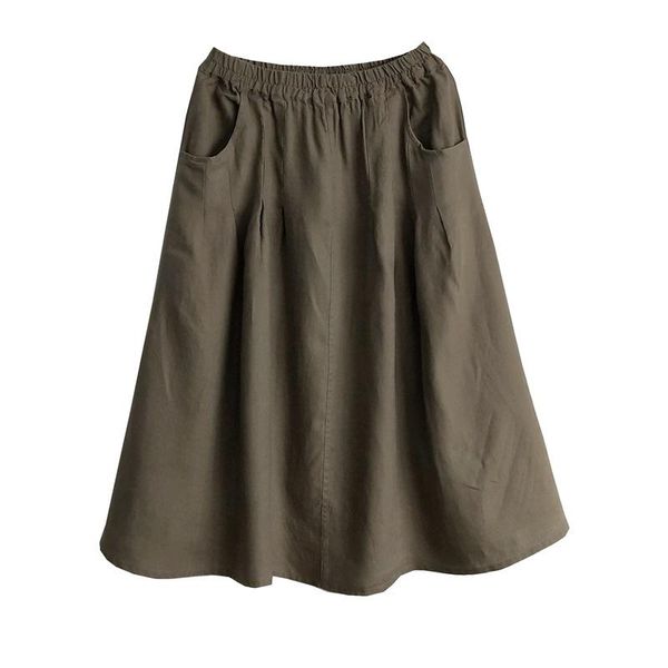skirts johnature women linen a-line 5 color elastic waist 2021 spring pockets vintage clothing, Black
skirts johnature women linen a-line 5 color elastic waist 2021 spring pockets vintage clothing, Black