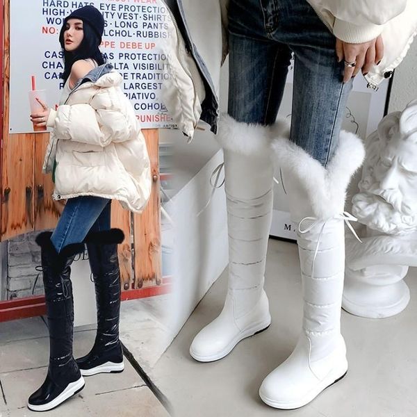 boots waterproof down snow women's long tube knee high winter warm and plush thickened cotton northeast, Black
boots waterproof down snow women's long tube knee high winter warm and plush thickened cotton northeast, Black