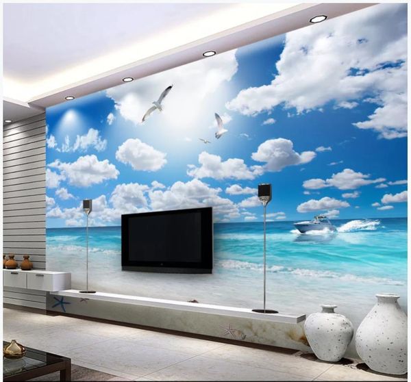 wallpapers custom po wallpaper for walls 3d mural seaside landscape blue sky and white clouds beach shell sea wave tv background wall
wallpapers custom po wallpaper for walls 3d mural seaside landscape blue sky and white clouds beach shell sea wave tv background wall