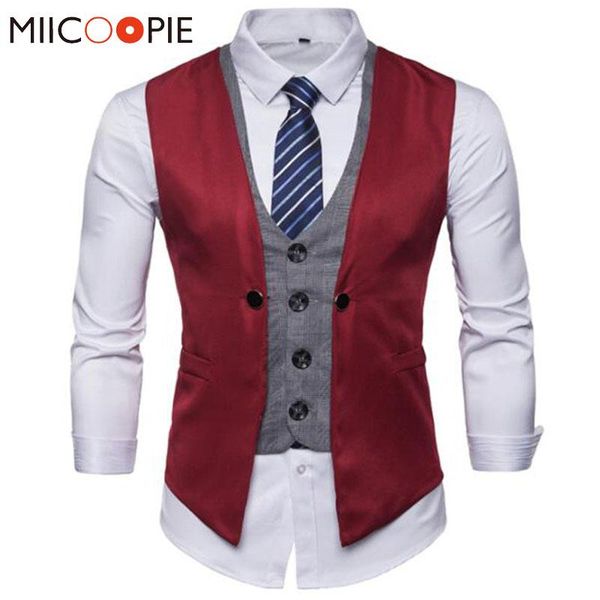 men's vests fake two piece mens formal vest red waistcoat 2021 fashion steampunk casual business jacket party dress men gilet homme ret, Black;white
men's vests fake two piece mens formal vest red waistcoat 2021 fashion steampunk casual business jacket party dress men gilet homme ret, Black;white