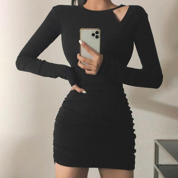 casual dresses women autumn dress fashion hollow out round neck long sleeve female solid elegant shirring bodycone mini club, Black;gray
casual dresses women autumn dress fashion hollow out round neck long sleeve female solid elegant shirring bodycone mini club, Black;gray