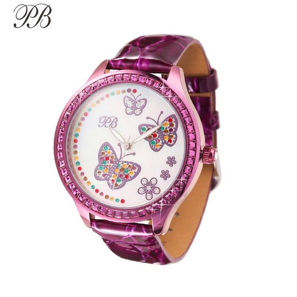 wristwatches pb watch pearl&crystal butterfly dancing fashion leather strap women watches waterproof quartz, Slivery;brown
wristwatches pb watch pearl&crystal butterfly dancing fashion leather strap women watches waterproof quartz, Slivery;brown