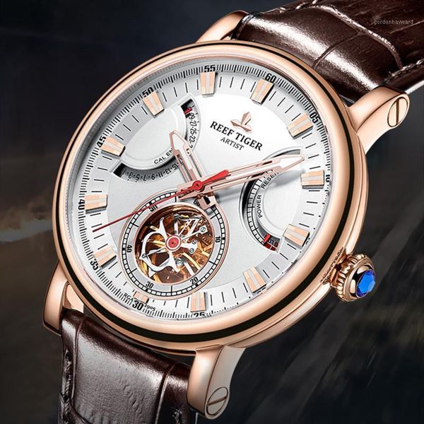 relogio masculino reef tiger/rt men's automatic watch men sports leather strap mechanical waterproof reloj hombre rga1950 wristwatches, Slivery;brown
relogio masculino reef tiger/rt men's automatic watch men sports leather strap mechanical waterproof reloj hombre rga1950 wristwatches, Slivery;brown