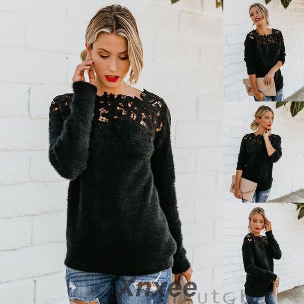 women's sweaters loose knitted pullover jumper sweater o neck long sleeve knitwear lace floral collar winter xnxee, White;black
women's sweaters loose knitted pullover jumper sweater o neck long sleeve knitwear lace floral collar winter xnxee, White;black