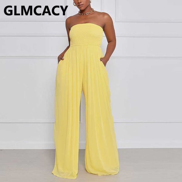 women frilled bandeau tube jumpsuit off shoulder casual solid wide leg overalls jumpsuits 210702, Black;white
women frilled bandeau tube jumpsuit off shoulder casual solid wide leg overalls jumpsuits 210702, Black;white