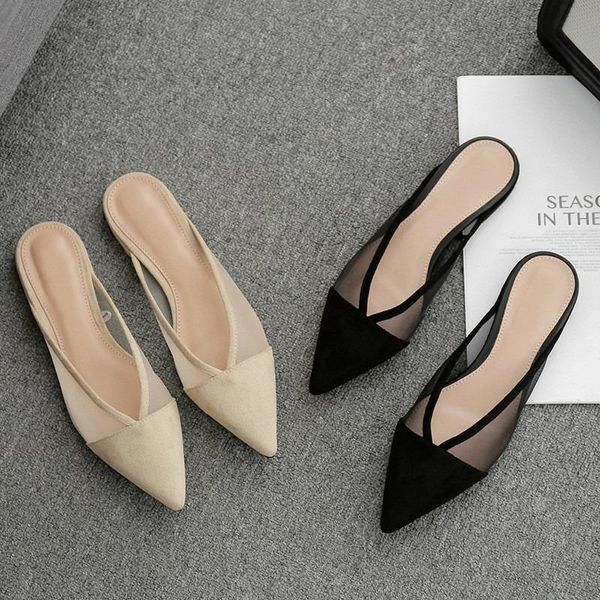 slippers baotou half women's mesh hollow-out all-match fitting shoes suede pointed toe lazy flat summer women, Black
slippers baotou half women's mesh hollow-out all-match fitting shoes suede pointed toe lazy flat summer women, Black