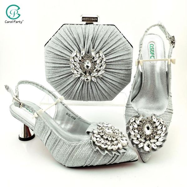 dress shoes 2021 italian design fashion colorful crystal decoration style elegant women and bag set in silver color for party wedding, Black
dress shoes 2021 italian design fashion colorful crystal decoration style elegant women and bag set in silver color for party wedding, Black