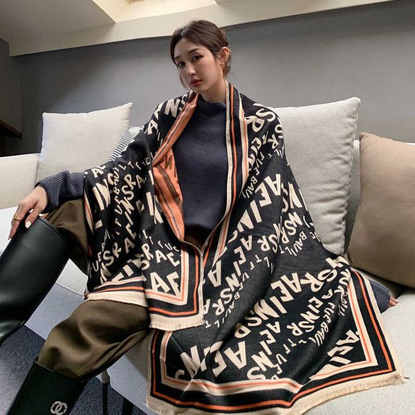 imitation cashmere shawl cloak 2021 autumn winter letter scarf women's jacquard office warmth, Blue;gray
imitation cashmere shawl cloak 2021 autumn winter letter scarf women's jacquard office warmth, Blue;gray