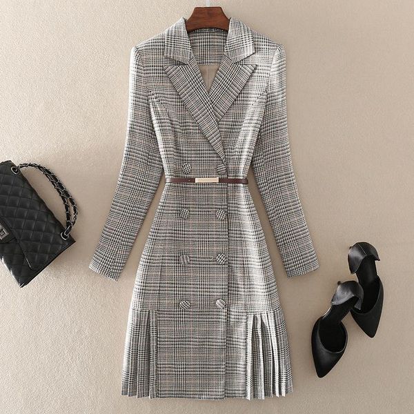 casual dresses women 2021 spring autumn suit collar dress female long sleeve plaid office lady vintage elegant vestidos z300, Black;gray
casual dresses women 2021 spring autumn suit collar dress female long sleeve plaid office lady vintage elegant vestidos z300, Black;gray