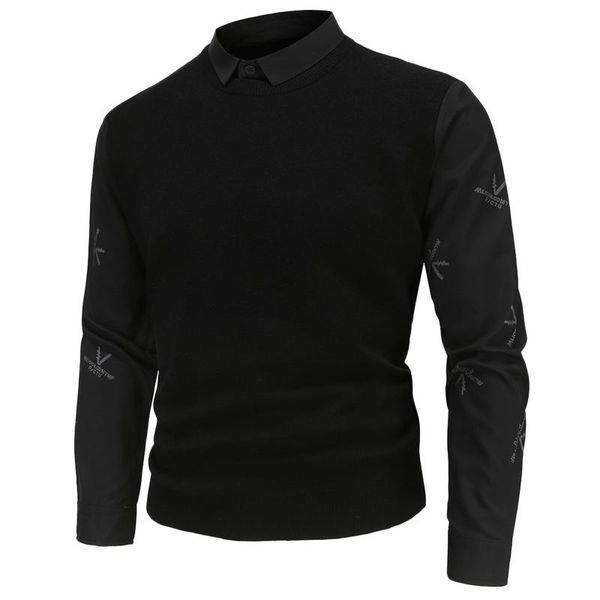 men's sweaters autumn and winter sweater oversize turndown collar pullover british slim printed shirt fake two-piece blouse#8, White;black
men's sweaters autumn and winter sweater oversize turndown collar pullover british slim printed shirt fake two-piece blouse#8, White;black