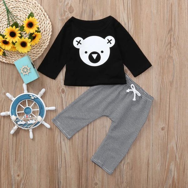 2 in 1 baby cartoon koala pattern long-sleeved shirt striped trouser suit kid size80cm, Black;white
2 in 1 baby cartoon koala pattern long-sleeved shirt striped trouser suit kid size80cm, Black;white
