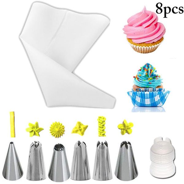 8pcs silicone pastry bag tips kitchen diy cake icing piping cream cake decorating tools reusable pastry bags nozzle set
8pcs silicone pastry bag tips kitchen diy cake icing piping cream cake decorating tools reusable pastry bags nozzle set