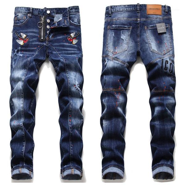 arrivals mens brand denim jeans for man broken hole slim pencil pants skinny fashion embroidery swallow long trousers js1205 men's, Blue
arrivals mens brand denim jeans for man broken hole slim pencil pants skinny fashion embroidery swallow long trousers js1205 men's, Blue