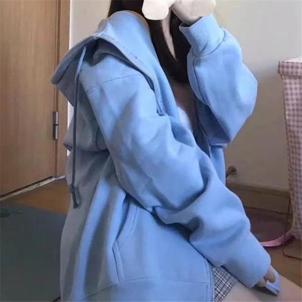 women's hoodies & sweatshirts 2021 lazy style loose large version hooded autumn and winter plus velvet thick mid-length zipper coat 7 c, Black
women's hoodies & sweatshirts 2021 lazy style loose large version hooded autumn and winter plus velvet thick mid-length zipper coat 7 c, Black