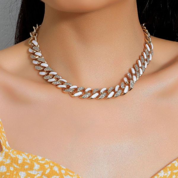 chains hip hop rhinestone thick chain necklace fashion oil drip cuban cubana choker necklaces jewelry for womens girls, Silver
chains hip hop rhinestone thick chain necklace fashion oil drip cuban cubana choker necklaces jewelry for womens girls, Silver