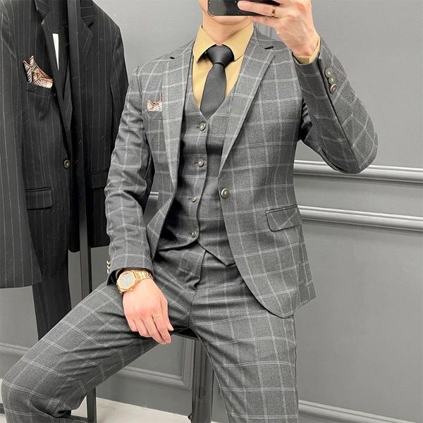men's suits & blazers ( jacket+vest+pants)2021 men dress blazersmale wedding autumn business formal plaid suit luxury slim fit coat tro, White;black
men's suits & blazers ( jacket+vest+pants)2021 men dress blazersmale wedding autumn business formal plaid suit luxury slim fit coat tro, White;black