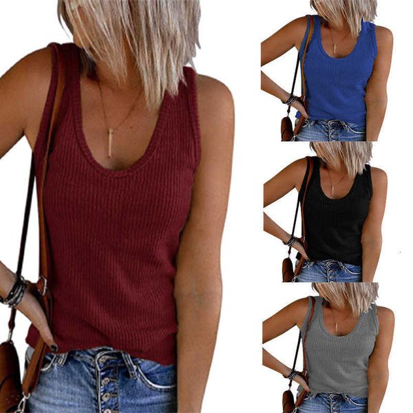 2021 spring and summer women's vest u-neck sleeveless rib knitted casual vest t-shirt for women, Black;white
2021 spring and summer women's vest u-neck sleeveless rib knitted casual vest t-shirt for women, Black;white