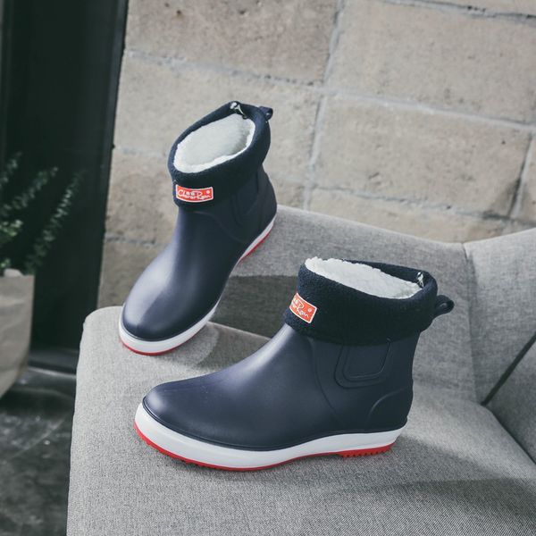 men rainboots waterproof rain boots ankle water shoes pvc male winter fashion outdoor flat non-slip comfortable, Black
men rainboots waterproof rain boots ankle water shoes pvc male winter fashion outdoor flat non-slip comfortable, Black