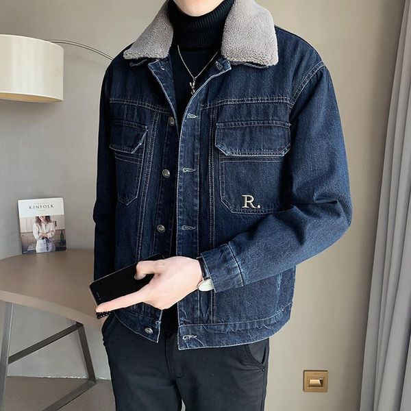 men's jackets winter keep warm lambswool jean fashion letter embroidery lapel casual jacket social party coat men clothes, Black;brown
men's jackets winter keep warm lambswool jean fashion letter embroidery lapel casual jacket social party coat men clothes, Black;brown