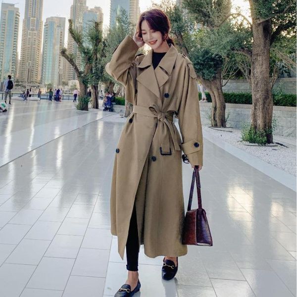 women's trench coats chic cloak coat women khaki long windbreaker spring autumn stylish loose dust sashes female clothes, Tan;black
women's trench coats chic cloak coat women khaki long windbreaker spring autumn stylish loose dust sashes female clothes, Tan;black