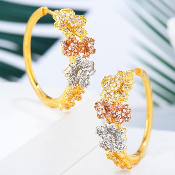 hoop & huggie siscathy cubic zircon statement big earrings for women luxury flower wedding dubai bridal round circle, Golden;silver
hoop & huggie siscathy cubic zircon statement big earrings for women luxury flower wedding dubai bridal round circle, Golden;silver