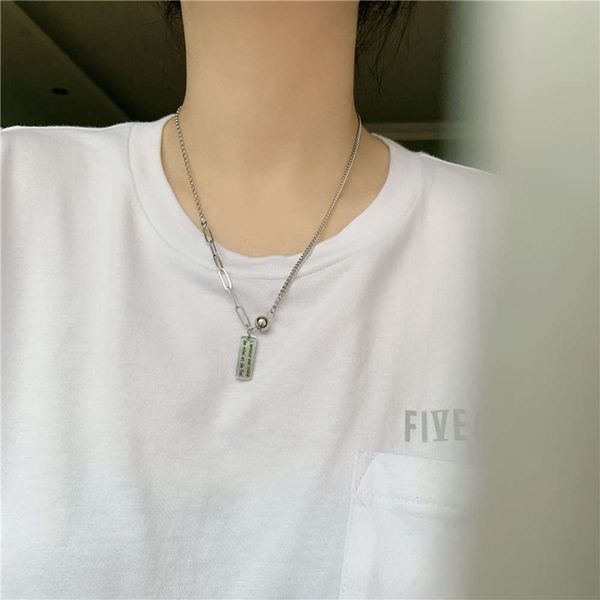 hbp fashion simple ins niche necklace whole body stainless steel rectangular brand letter clavicle versatile temperament cold wind neck chai, Silver
hbp fashion simple ins niche necklace whole body stainless steel rectangular brand letter clavicle versatile temperament cold wind neck chai, Silver