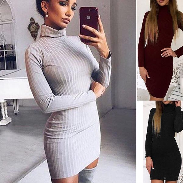 casual dresses 2021 vestidos autumn winter women sweater dress rib solid color slim o-neck long-sleeved long knit, Black;gray
casual dresses 2021 vestidos autumn winter women sweater dress rib solid color slim o-neck long-sleeved long knit, Black;gray