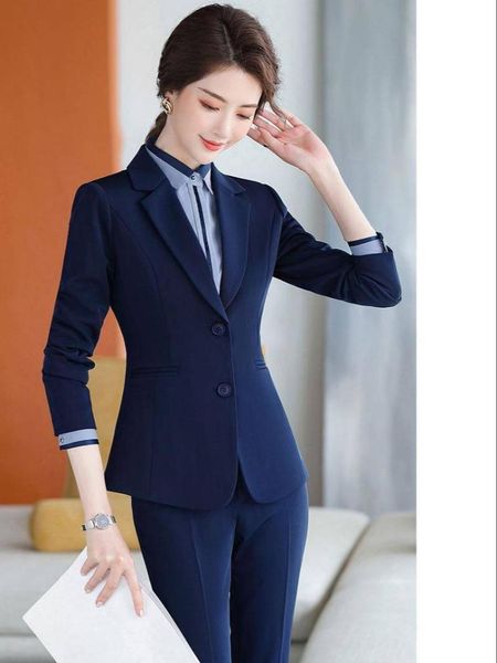 women's two piece pants spring korean style work suits for women jacket and set suit blazer business, White
women's two piece pants spring korean style work suits for women jacket and set suit blazer business, White
