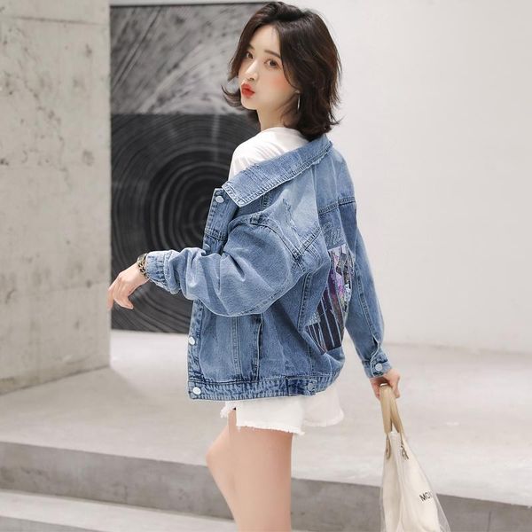 women's jackets high street womens denim coat short fashion printed loose diamonds long sleeve jacket ladies spring autumn bomber, Black;brown
women's jackets high street womens denim coat short fashion printed loose diamonds long sleeve jacket ladies spring autumn bomber, Black;brown