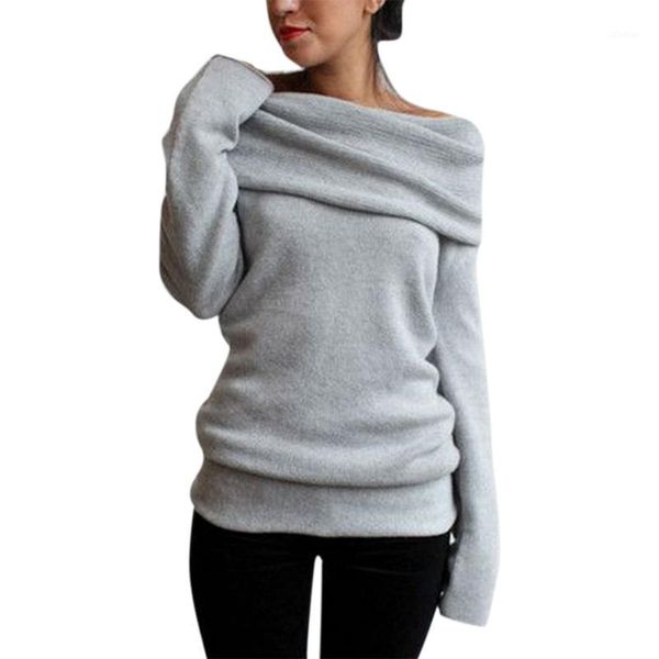 women's fashion sweater off shoulder shirts solid long sleeve knitted slim casual jumper autumn winter clothes sweaters, White;black
women's fashion sweater off shoulder shirts solid long sleeve knitted slim casual jumper autumn winter clothes sweaters, White;black