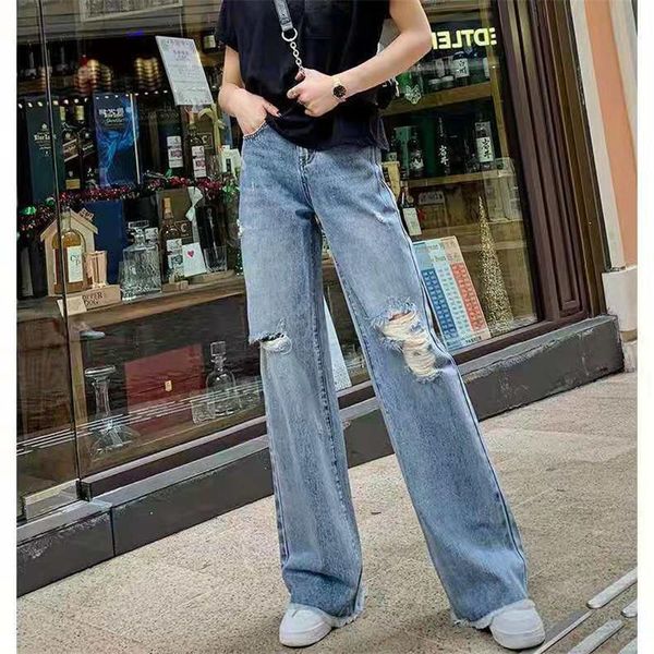 women's jeans women summer street wide lege blue denim pants high waist hole straight vintage female trousers
women's jeans women summer street wide lege blue denim pants high waist hole straight vintage female trousers