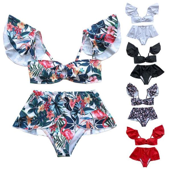 women bikini set detachable ruffles o-ring swimsuit solid floral beachwear
women bikini set detachable ruffles o-ring swimsuit solid floral beachwear